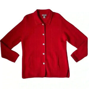 Women's Red Button-Up Jacket
